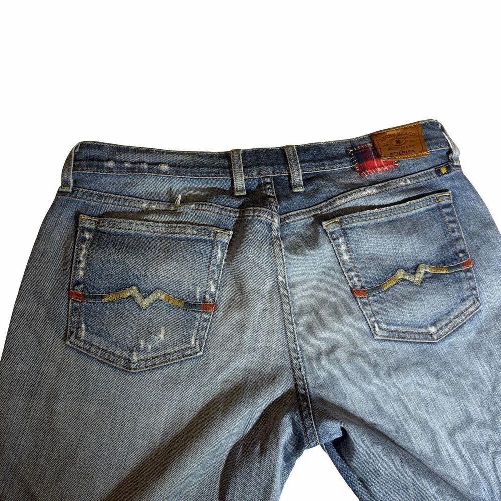 Lucky Brand Jeans Women's 14/32 Sweet N Straight Leg Flannel Patches Distressed